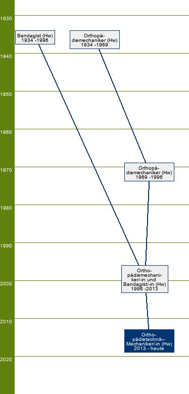 Stammbaum Orthopädietechnik-Mechaniker/Orthopädietechnik-Mechanikerin - SP Prothetik, Individuelle Orthetik, Individuelle Rehabilitationstechnik