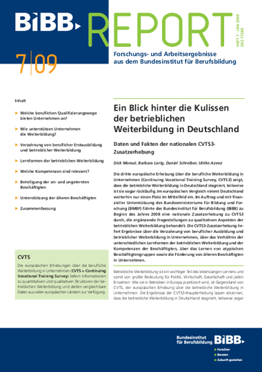 Coverbild: Ein Blick hinter die Kulissen der betrieblichen Weiterbildung in Deutschland