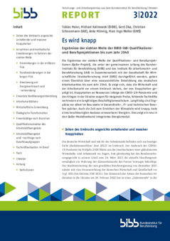 Coverbild: BIBB Report 3/2022 - Es wird knapp