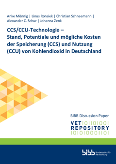 Coverbild: CCS/CCU-Technologie : Stand, Potentiale und mögliche Kosten der Speicherung (CCS) und Nutzung (CCU) von Kohlendioxid in Deutschland