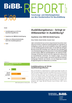 Coverbild: Ausbildungsbonus - bringt er Altbewerber in Ausbildung?