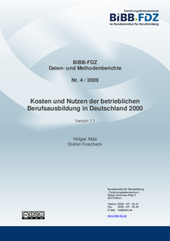 Coverbild: Kosten und Nutzen der betrieblichen Berufsausbildung in Deutschland 2000