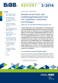 Coverbild: Betriebe auf der Suche nach Ausbildungsplatzbewerberinnen und -bewerbern: Instrumente und Strategien