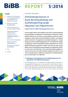 Coverbild: Einmündungschancen in duale Berufsausbildung und Ausbildungserfolg junger Migranten und Migrantinnen