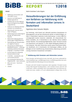 Coverbild: Herausforderungen bei der Einführung von Verfahren zur Validierung nicht formalen und informellen Lernens in Deutschland