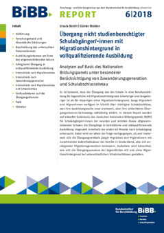 Coverbild: Übergang nicht studienberechtigter Schulabgänger/-innen mit Migrationshintergrund in vollqualifizierende Ausbildung