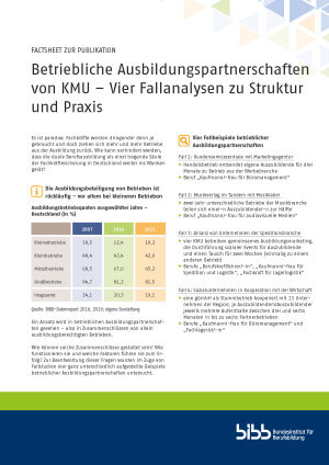 Dokumente: FACTSHEET ZUR PUBLIKATION "Betriebliche Ausbildungspartnerschaften von KMU"