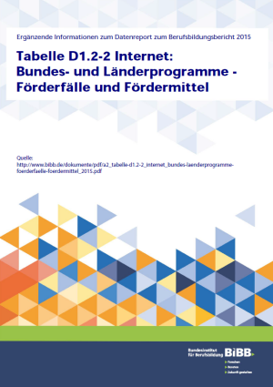 Dokumente: Tabelle D1.2-2 Internet Bundes- und Länderprogramme zur Förderung der Berufsausbildung - Förderfälle und Fördermittel_ 2015