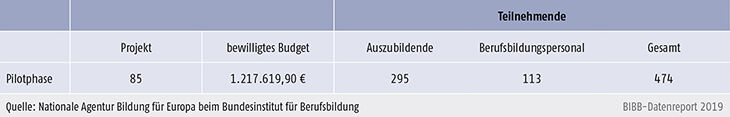 Tabelle D3-4: Förderungen von AusbildungWeltweit in der Pilotphase