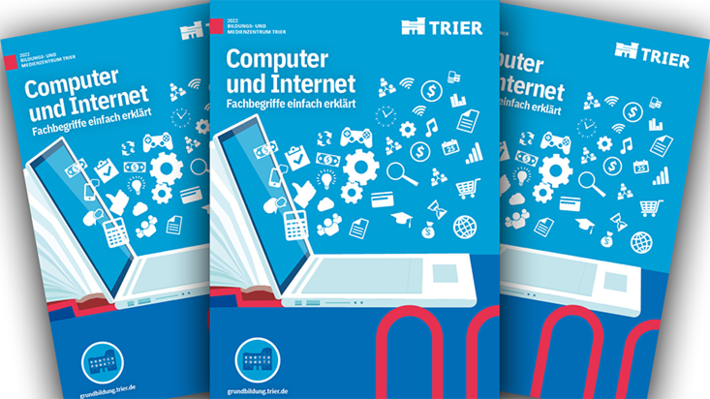 Drei Cover des Handbuchs "Computer und Internet. Fachbegriffe einfach erklärt"