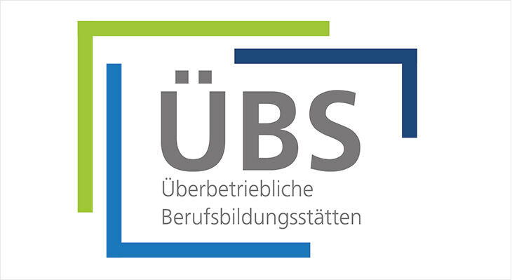 Das Bild zeigt die Wort-Bild-Marke der &uuml;berbertrieblichen Berufsbildungsst&auml;tten (&Uuml;BS).