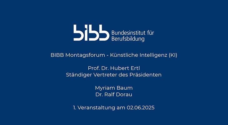 BIBB Montagsforum: Nutzung von KI in der Arbeitswelt und Auswirkungen auf die Weiterbildung